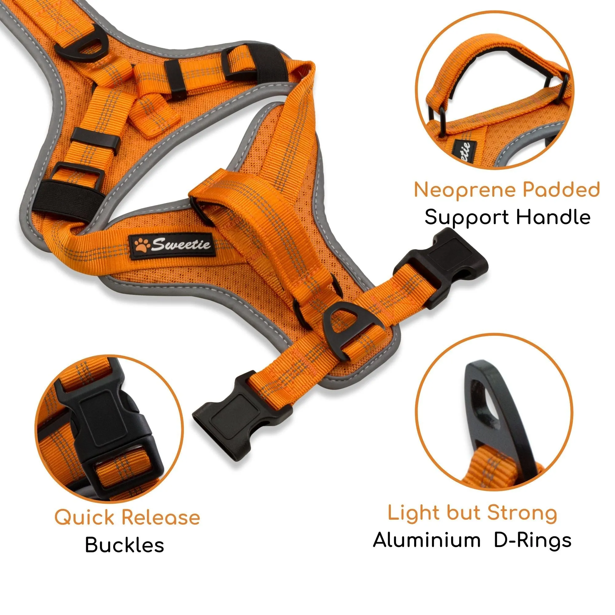 Adjustable No-Pull Dog Harness with Padded Control Handle