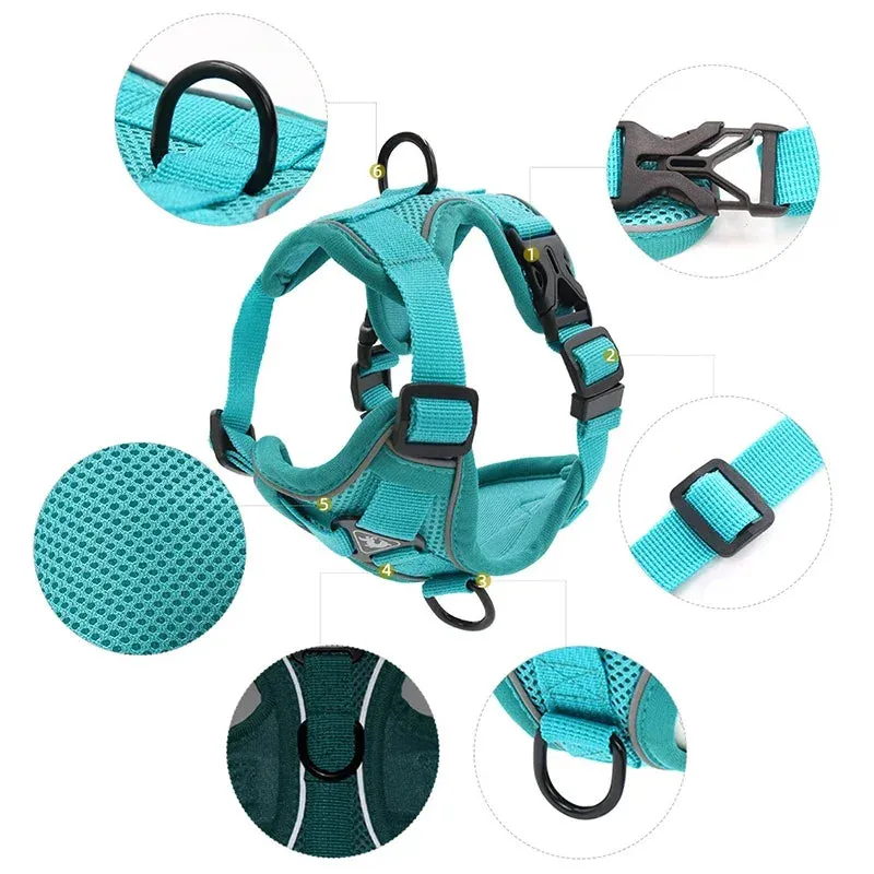 Adjustable Reflective Pet Harness Set
