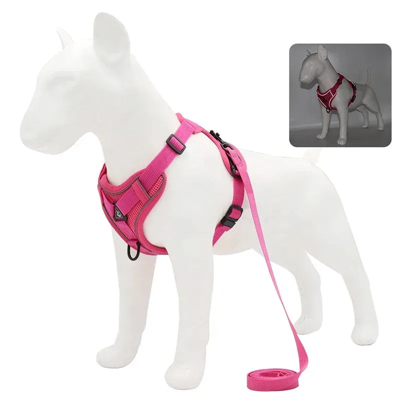 Adjustable Reflective Pet Harness Set