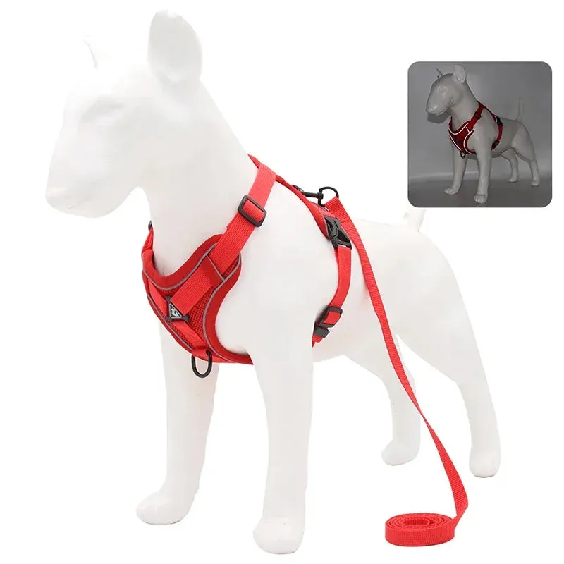 Adjustable Reflective Pet Harness Set