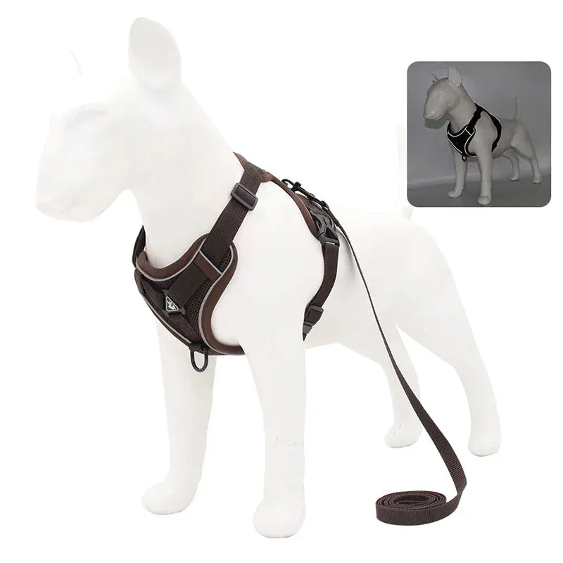 Adjustable Reflective Pet Harness Set