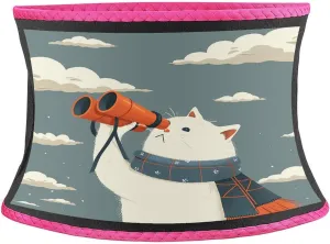 Adjustable Waist Trimmer Belt for Weight Loss & Lumbar Support, Wearing Orange Binoculars Print Sweat Enhancing Belt Comfortable, Durable & Lightweight