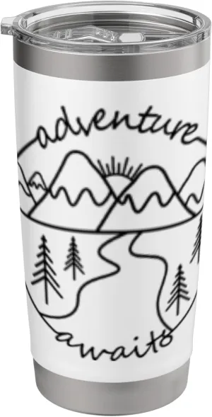 Adventure Awaits Wilderness | Mountain Nature Lovers Stainless Steel Insulated Tumbler