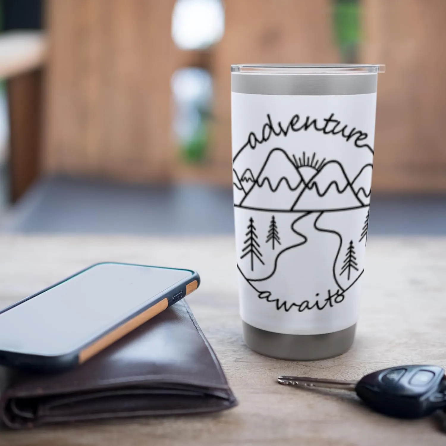Adventure Awaits Wilderness | Mountain Nature Lovers Stainless Steel Insulated Tumbler