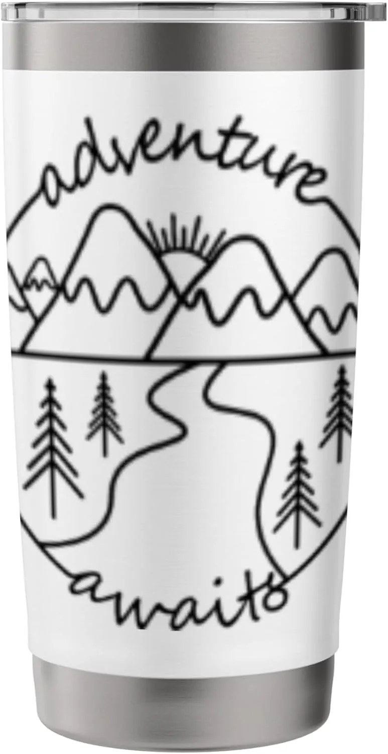 Adventure Awaits Wilderness | Mountain Nature Lovers Stainless Steel Insulated Tumbler