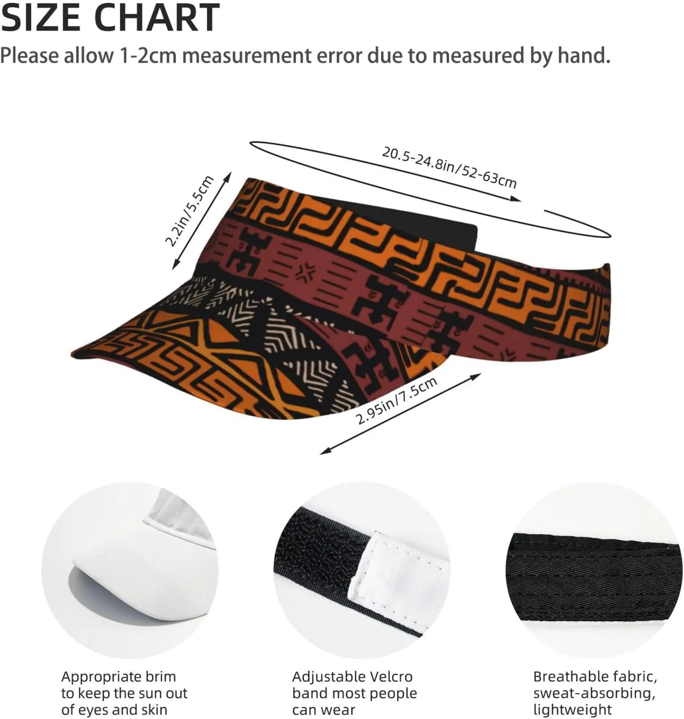 Africa Tribes Hat Men Women African Sun Visor Hat for Women Summer Packable Africa Hats