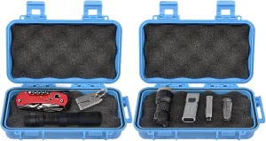 Airtight Storage Container, Waterproof Blue/Black Shockproof Box Dry Storage Box with 2 U‑Shape Buckle for Swimming for Kite Boarding for Water Sport(blue, L)