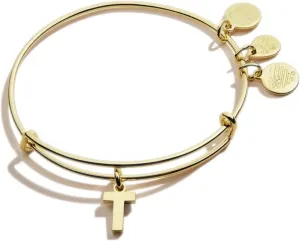 Alex and Ani Expandable Bangle for Women, Initials A to Z Letter Charms, Shiny Finish, 2 to 3.5 in