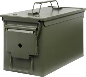 Allen Company Classic Steel Ammo Box, Lockable & Waterproof Lid, 2 Sizes: .30 / .50 Caliber, Army Green