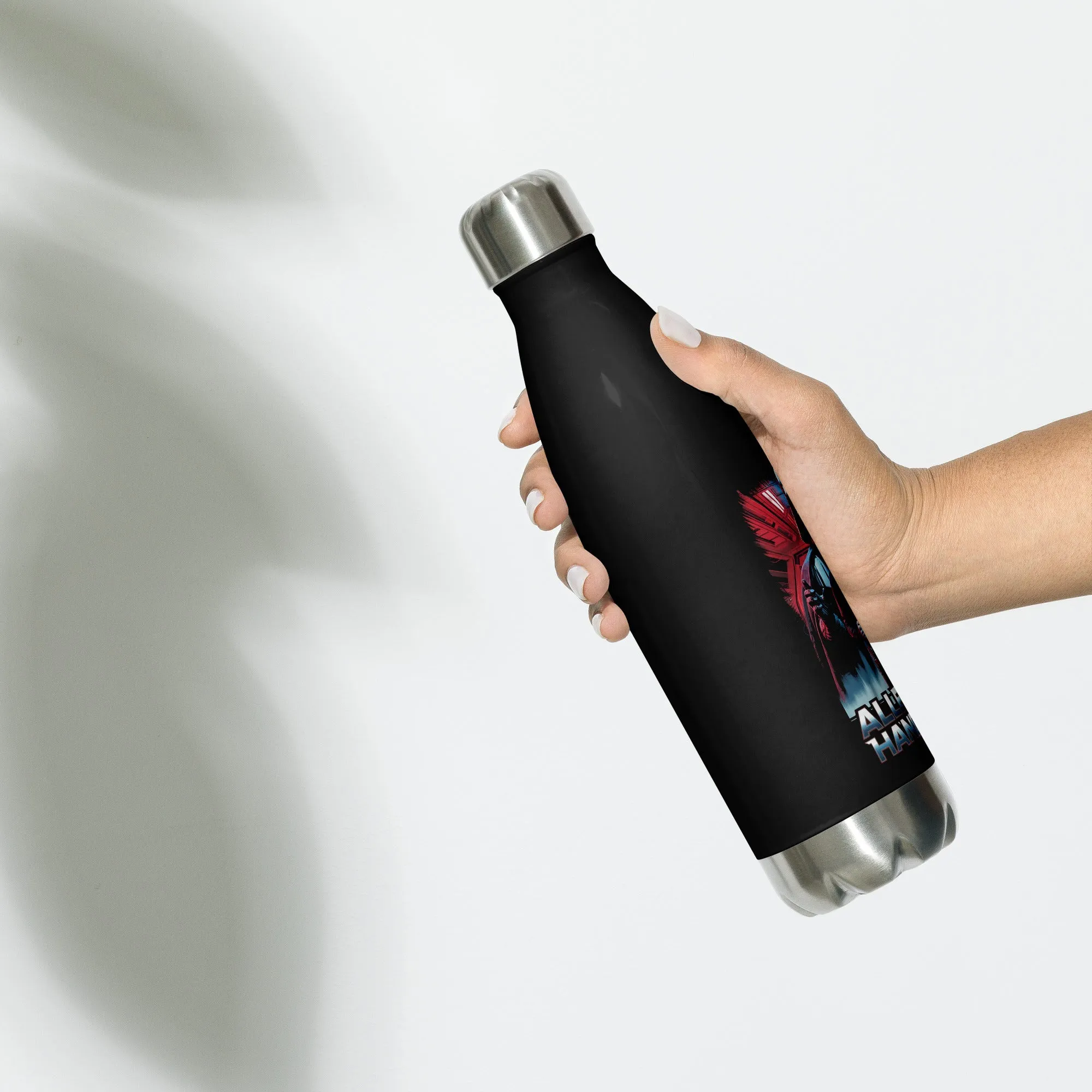 Allergic to Handcuffs Stainless Steel Water Bottle – Galactic Showdown Edition