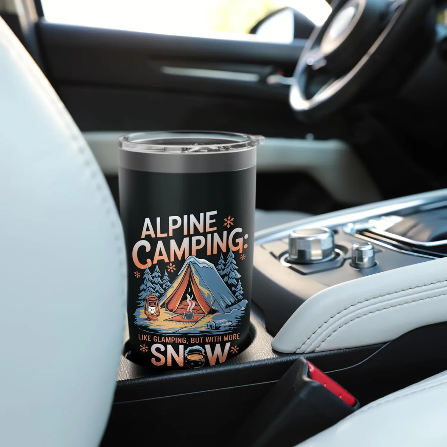 Alpine Camping Like Glamping With More Snow Alpine Camping Stainless Steel Insulated Tumbler