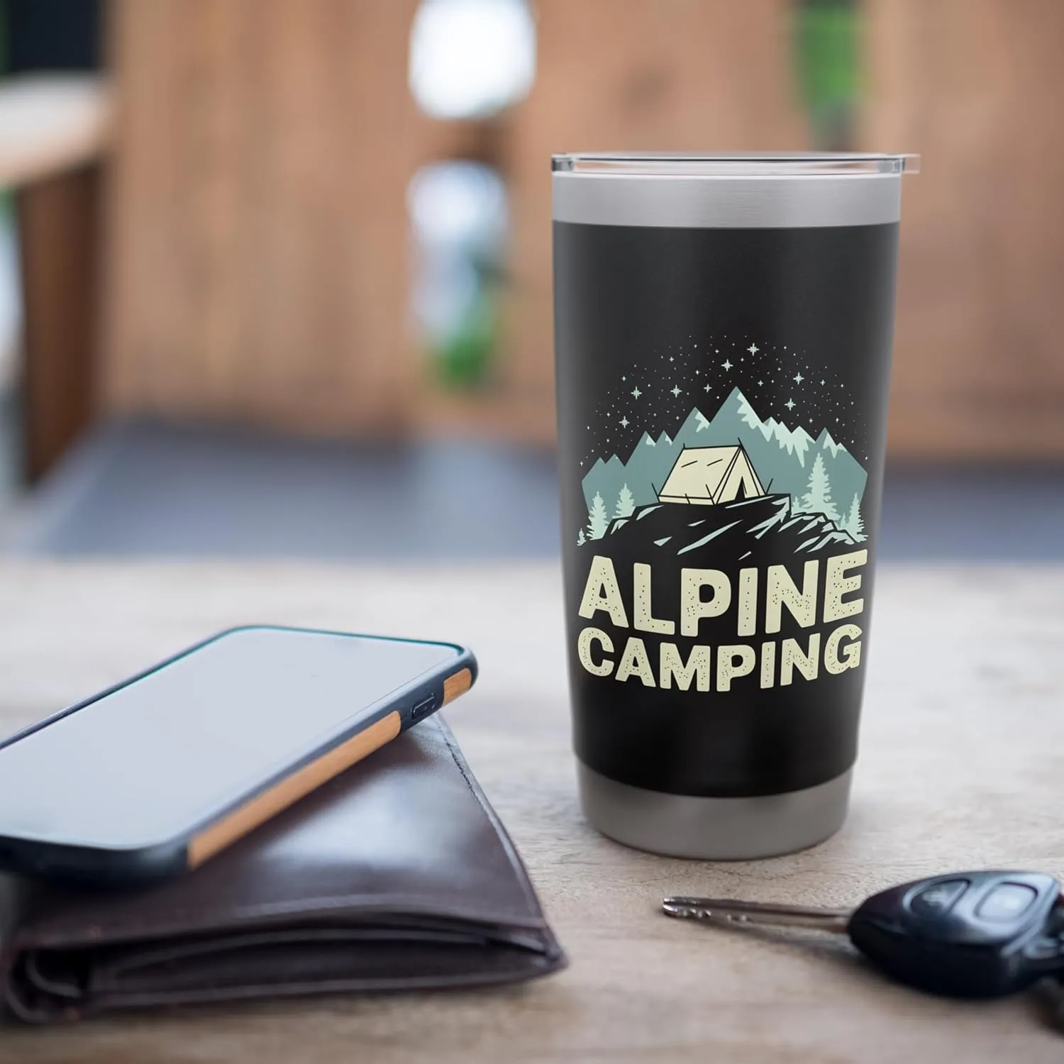 Alpine Camping Night Stars Camp Adventure Stainless Steel Insulated Tumbler
