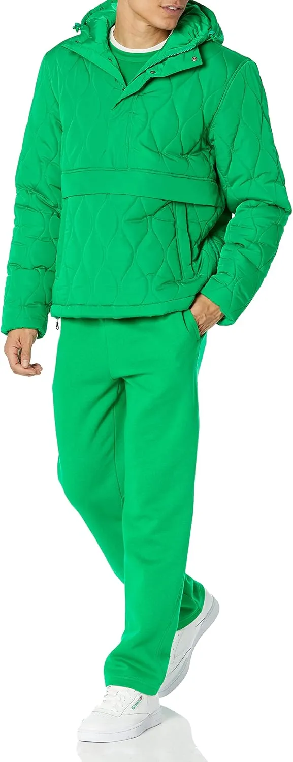 Amazon Essentials Men's Anorak Hooded Quarter-Zip Puffer Coat