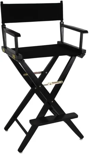 American Trails Extra-Wide Premium 30" Director's Chair Black Frame with Black Canvas, Bar Height