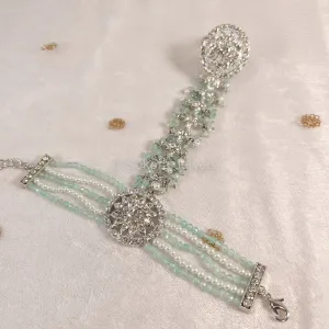 Amulya Silver Hand Harness - Mint