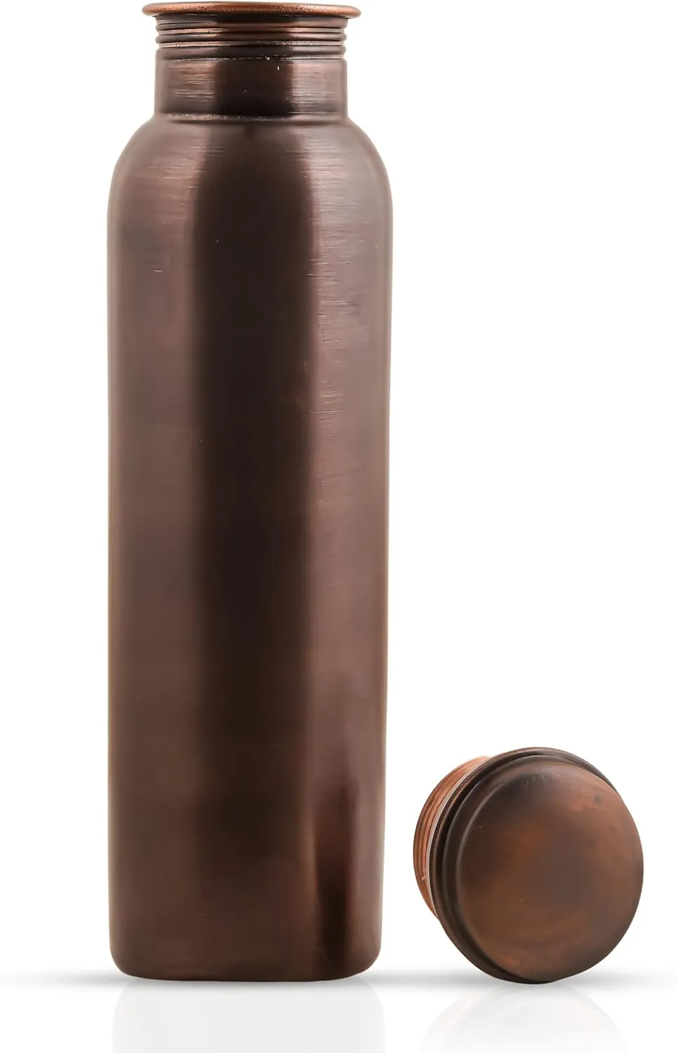 Antique Copper Water Bottle With Jute Carry bag - 34 Oz Copper Bottle For Drinking More Water Ayurvedic Copper Vessel For Yoga, Meditation, Gym, Sports, Outdoor - Pack of 1, Smooth Finish