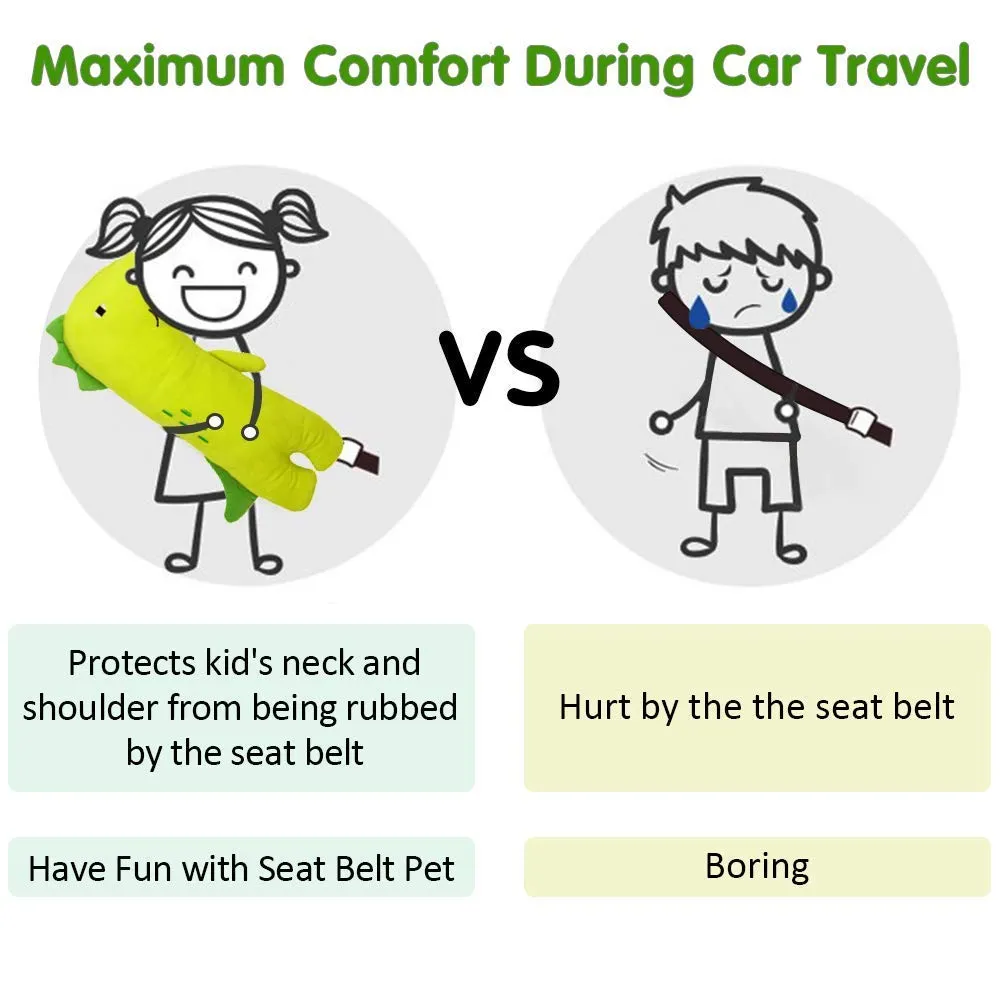 Apomelo Monkey Car Seat Belt Pillow for Head Support Adjustable Seat Strap Shoulder Pads,Neck Support Pillow for Travel Seatbelt Buddy, Banana Monkey
