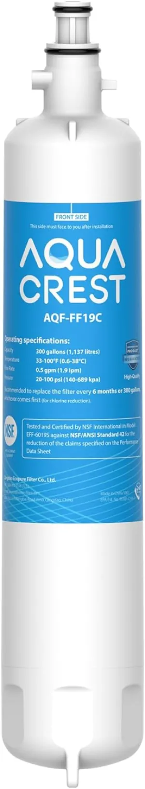 AQUA CREST Replacement for GE® RPWFE®, RPWF (with CHIP) Refrigerator Water Filter, Compatible with GYE22HMKES, GYS22GMNES, GYE22HBLTS, DFE28JSKSS, GFE28HMHES, GNE29GYNFS, GFE28GYNFS