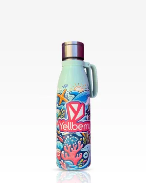 Aqua ELSHA Self Cleaning 500ml Green Water Bottle with USB Charging Cable