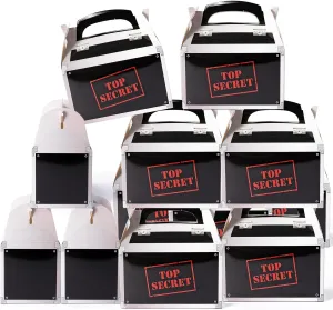 ArianQicult Top Secret Spy Party Favor Boxes - 12Pcs Secret Agent Candy Gift Boxes, Murder Mystery Spy Themed Party Decorations for Kids Escape Room Agent Themed Events Supplies Birthday Gift