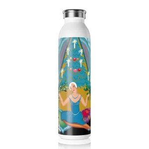 Art Deco Christmas Elegance Slim Water Bottle