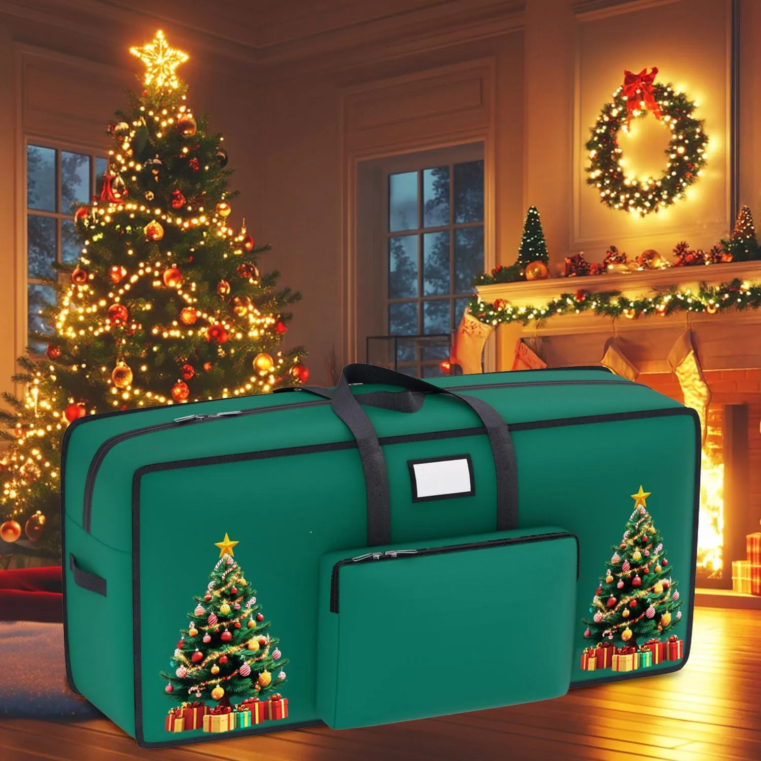 Artificial Christmas Tree Storage Box 7.5 FT Christmas Tree Bag Storage for Christmas Tree Ornament Storage Box Heavy Duty Xmas Tree Storage Bag Container with Reinforced Handles for Holiday