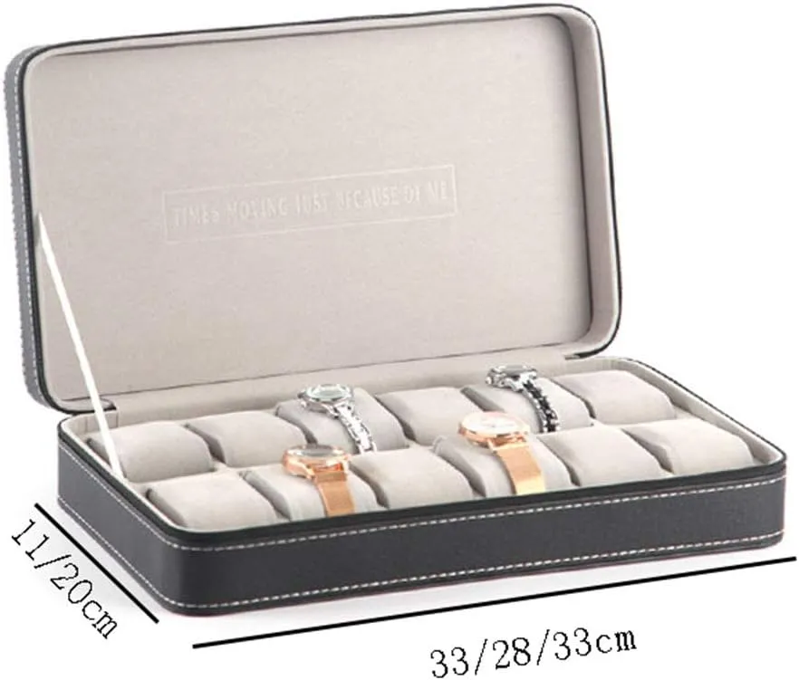 Artificial Leather Watch Box Electronic Watch Storage Box Female Watch Display Box Mechanical Watch Jewelry Box Bracelet Finishing Box Anti-Static wipeable Watch Bracelet Storage Box Waterproof