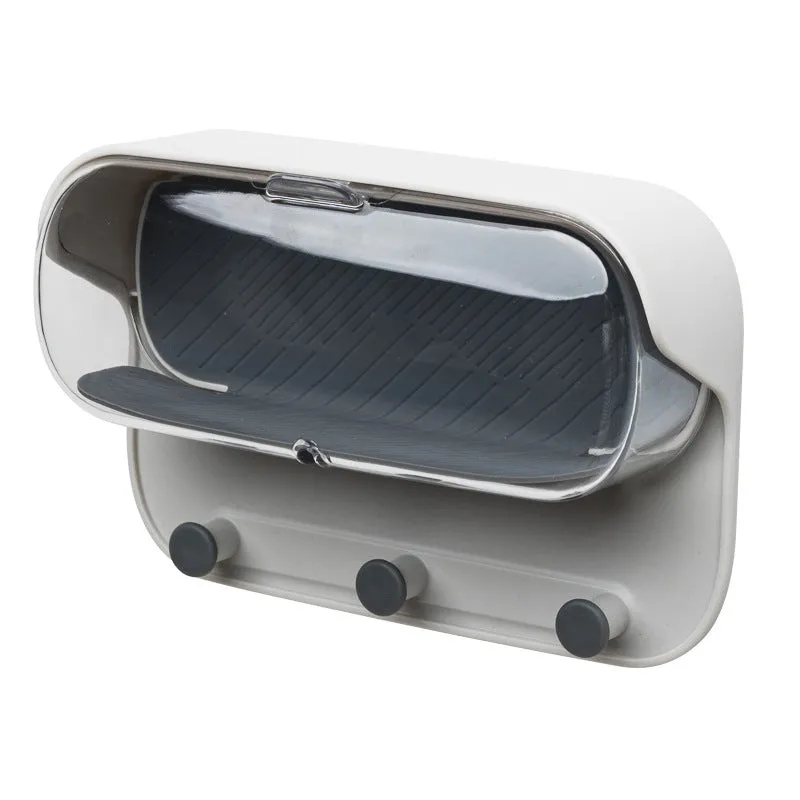 athroom Wall Holder Punch-Free Wall-Mounted Storage Box | Practical Washroom Glasses Organizer