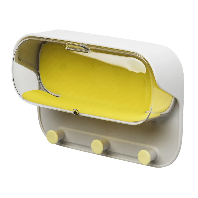 athroom Wall Holder Punch-Free Wall-Mounted Storage Box | Practical Washroom Glasses Organizer
