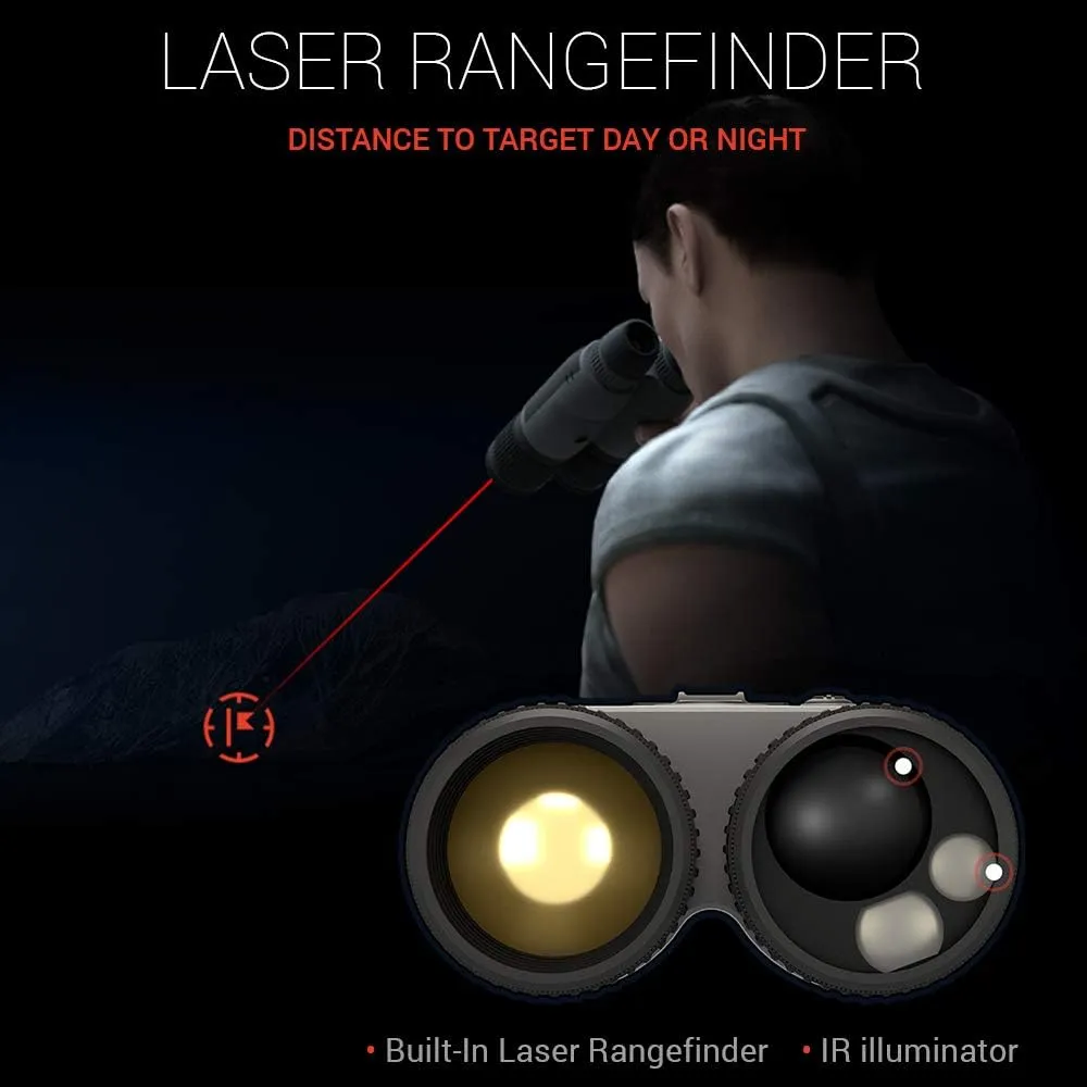 ATN BINOX 4T 384x288, 4.5-18x Smart HD Thermal Binoculars w/Laser Rangefinder, Video Record, Wi-Fi, E-Compass, 16hrs  Battery Power