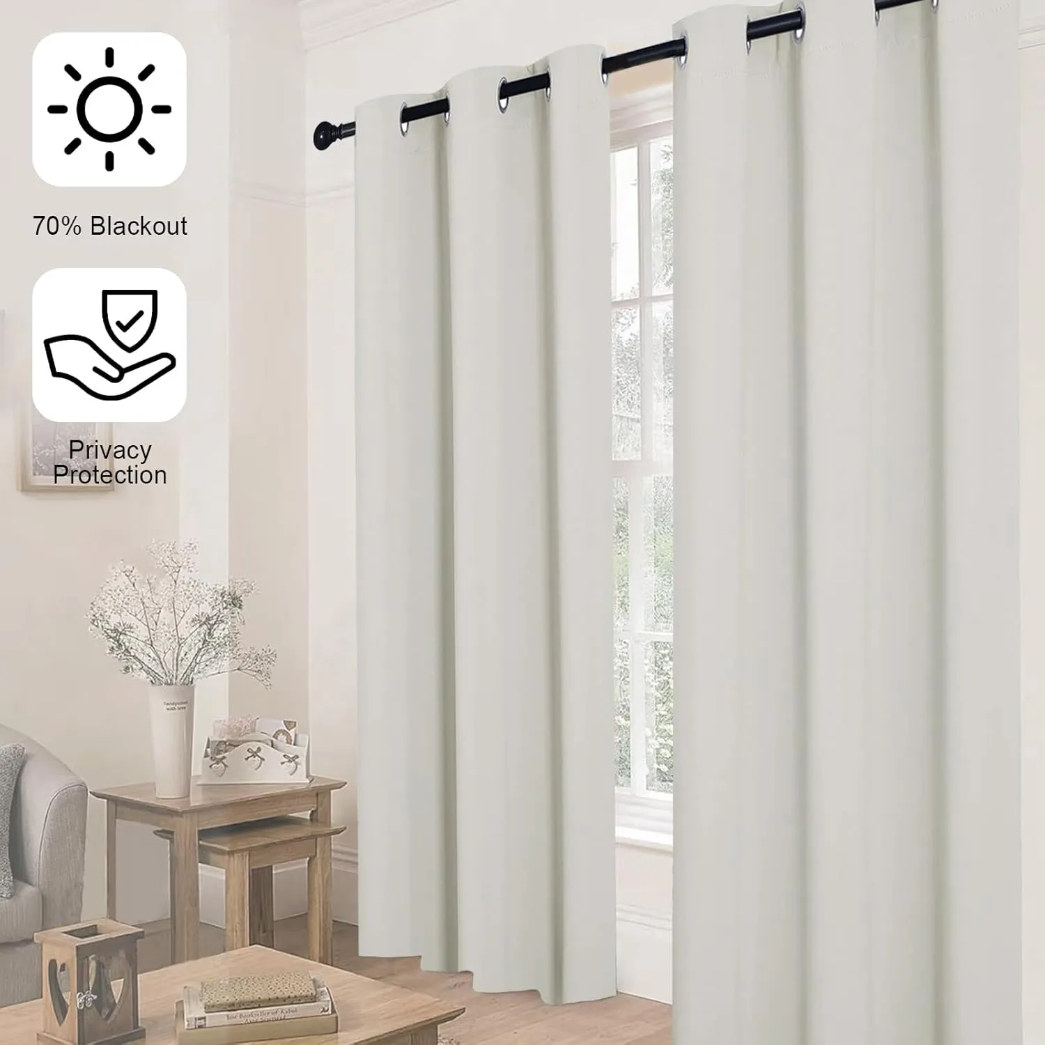 Aurora Borealis Blackout Curtains for Bedroom 54 Inch Long 2 Panels, Polar Scenery Thermal Insulated Curtain, Grommet Drapes, Northern Lights Noise Reducing Window Decoration for Living Room
