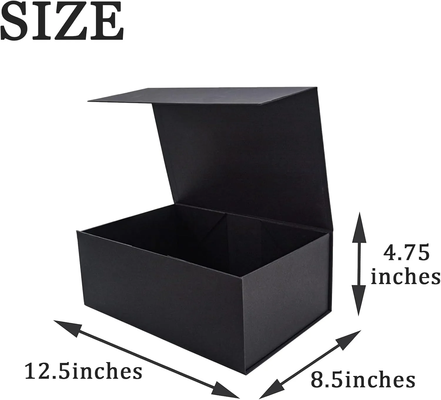 AuroWish 3 Pack Large Gift Box for Present, 12.5 x 8.5 x 4.75 Inches, Black Gift Box with Magnetic Lid, Collapsible Gift Box with Ribbons, Gift boxes with Lids for Christmas, Bridesmaid Proposal, Wedding, Birthday