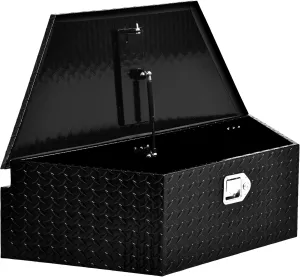 AUTOSAVER88 39" Trailer Tongue Box, Heavy Duty Aluminum Diamond Plate Trailer Tool Box, Waterproof Storage with Lock forTrucks, Trailers, and RVs