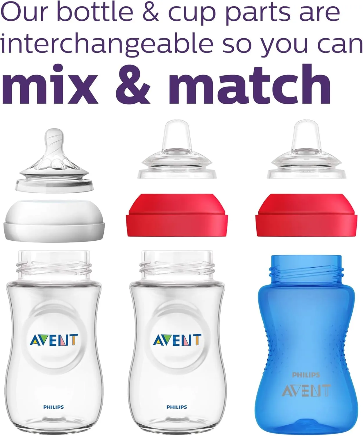 AVENT Philips Spout Sippy Cup with Soft Spout and Leak-Proof Design, Blue/Green, 10oz, 2pk, SCF801/21