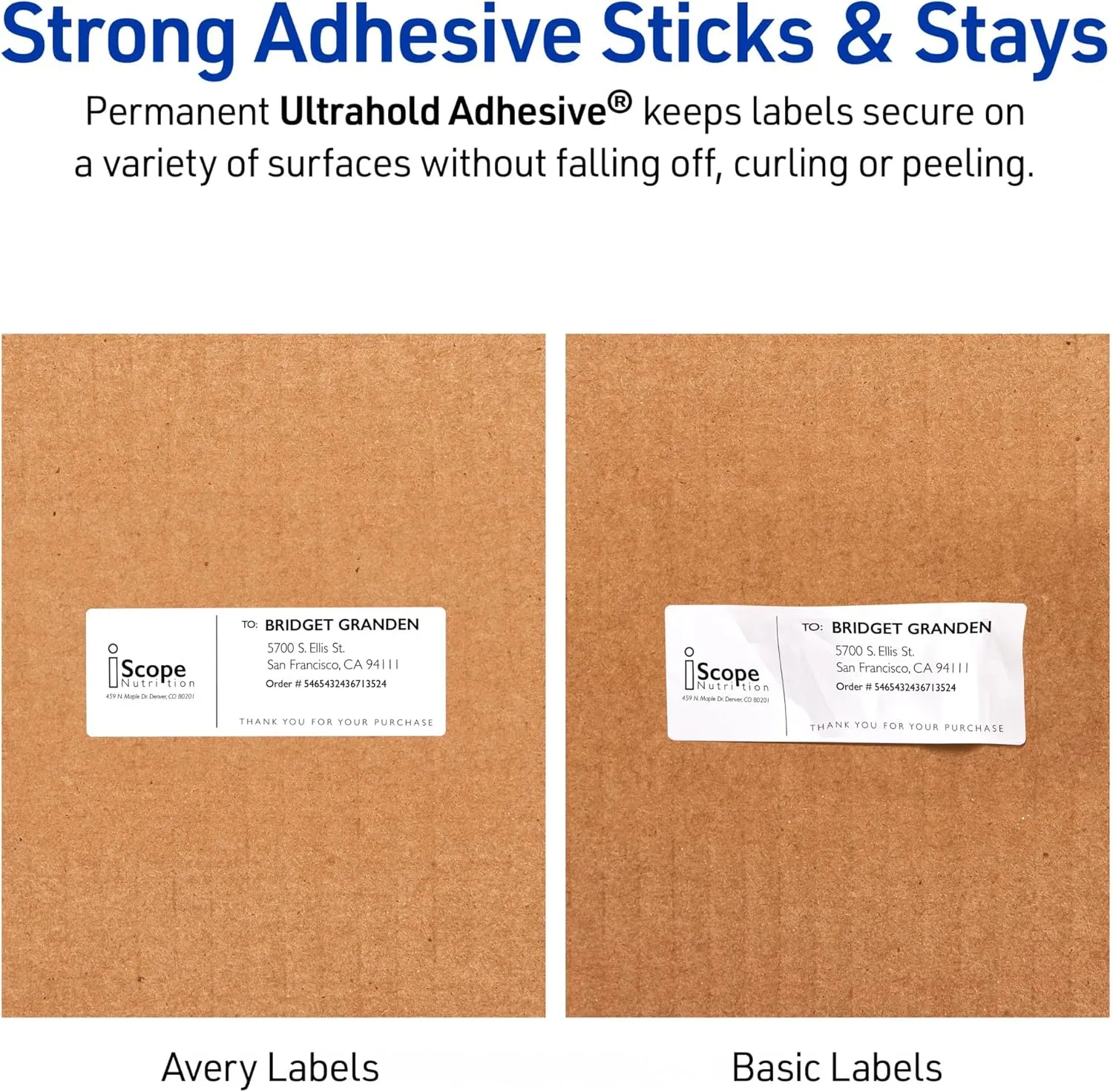 Avery Waterproof Sticker Labels for Printer - 1" x2-5/8 Mailing Labels, Ultrahold Permanent Adhesive, Laser Printers, 1,500 Printable Avery Address Label Sheets (5520)