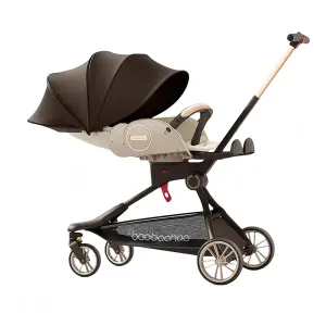 Baby Stroller Lightweight,High Landscape 360°Reverse,Adjustable Backrest Canopy,Foldable,Sit and Stand,Storage Basket,5-Point Harness,Stroller Wagon for Infant Newborn Toddler Brown