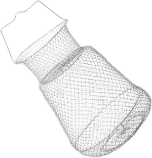 balacoo Zinc Plated Iron Wire Folding Fishing Net Lightweight Crab Lobster Net Hole for Outdoor Fishing Convenient Storage Accessory for Fishermen