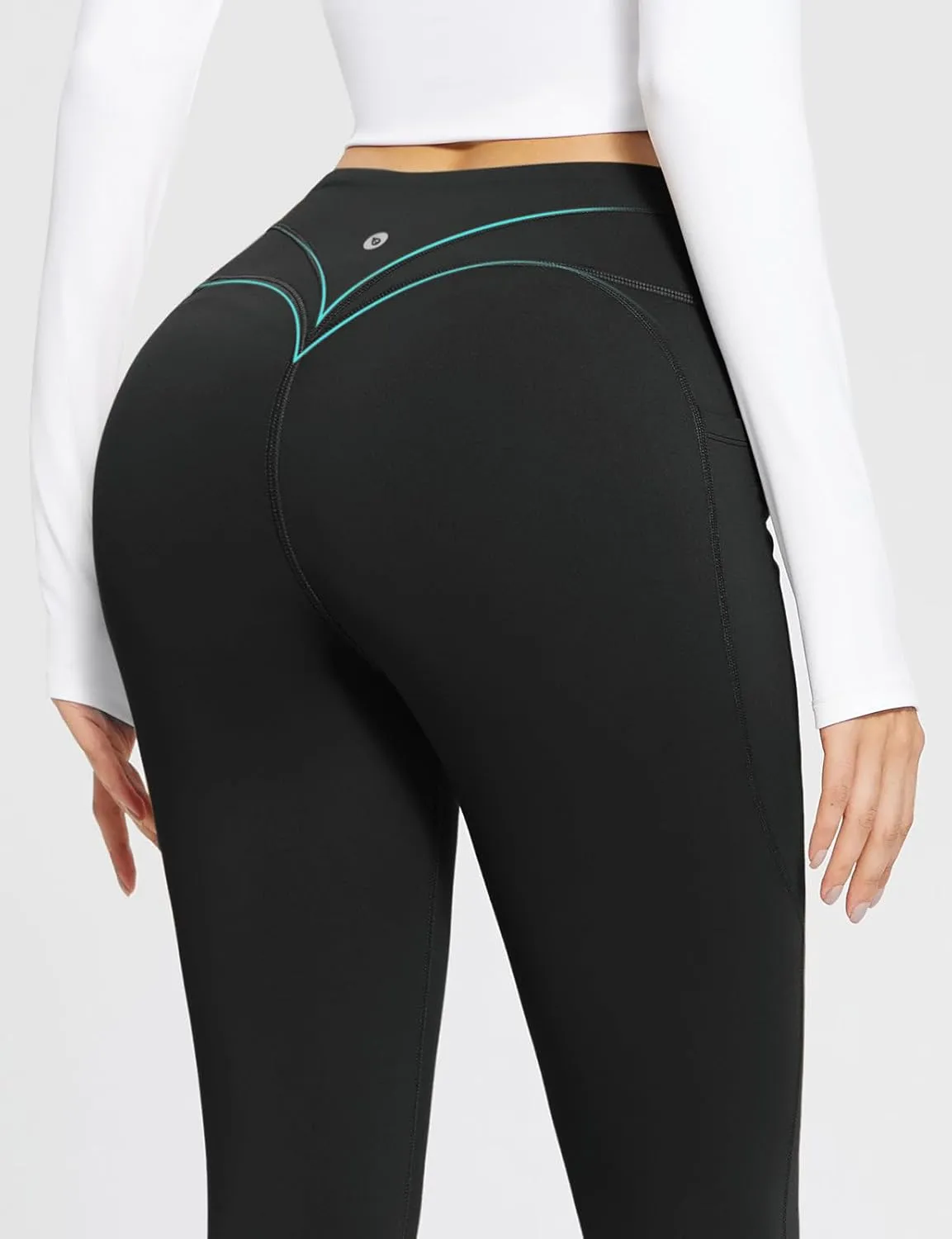 baleaf Women's High Waisted Fleece Lined Leggings Workout Gym Pants with Pockets Thermal Winter Cold Weather