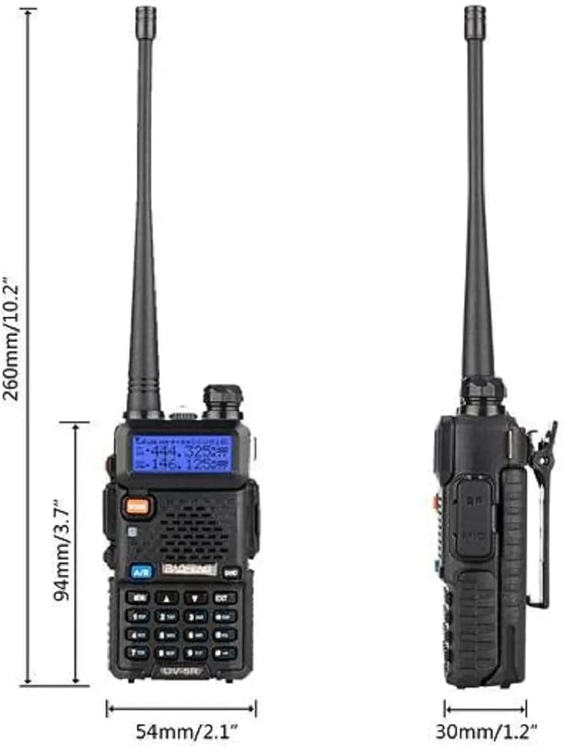 Baofeng UV-5R Dual Band Two Way Radio Handheld Ham Radio Long Range Walkie Talkies Pack of 4 for Hiking Camping Skiing Trip (Black) with 8W