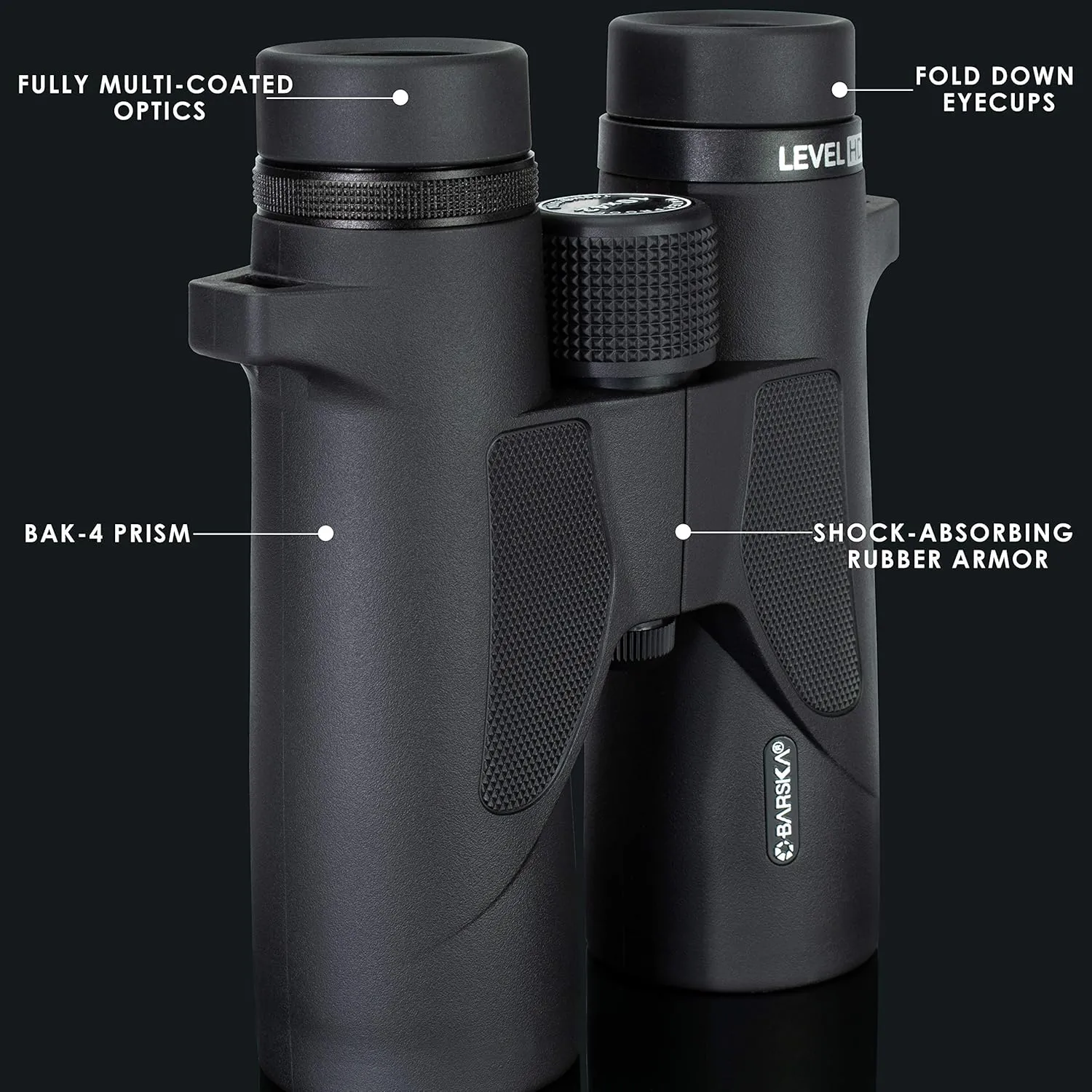 Barska Level HD Waterproof Binoculars – BAK-4 Prisms, Phase-Coated Optics, Fogproof, Shock-Resistant, Tripod-Ready