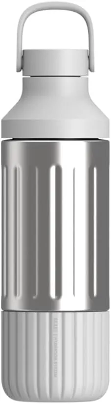 BEAST Stainless Steel Hydration Bottle with Carry Cap, 22oz (Pebble Grey)