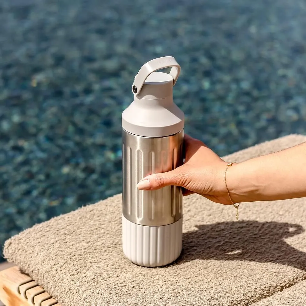BEAST Stainless Steel Hydration Bottle with Carry Cap, 22oz (Pebble Grey)