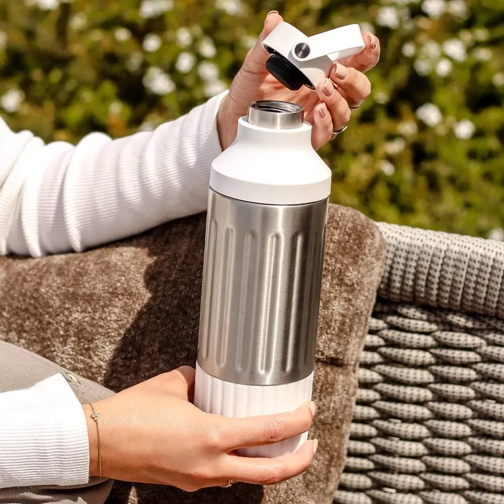 BEAST Stainless Steel Hydration Bottle with Carry Cap, 22oz (Pebble Grey)