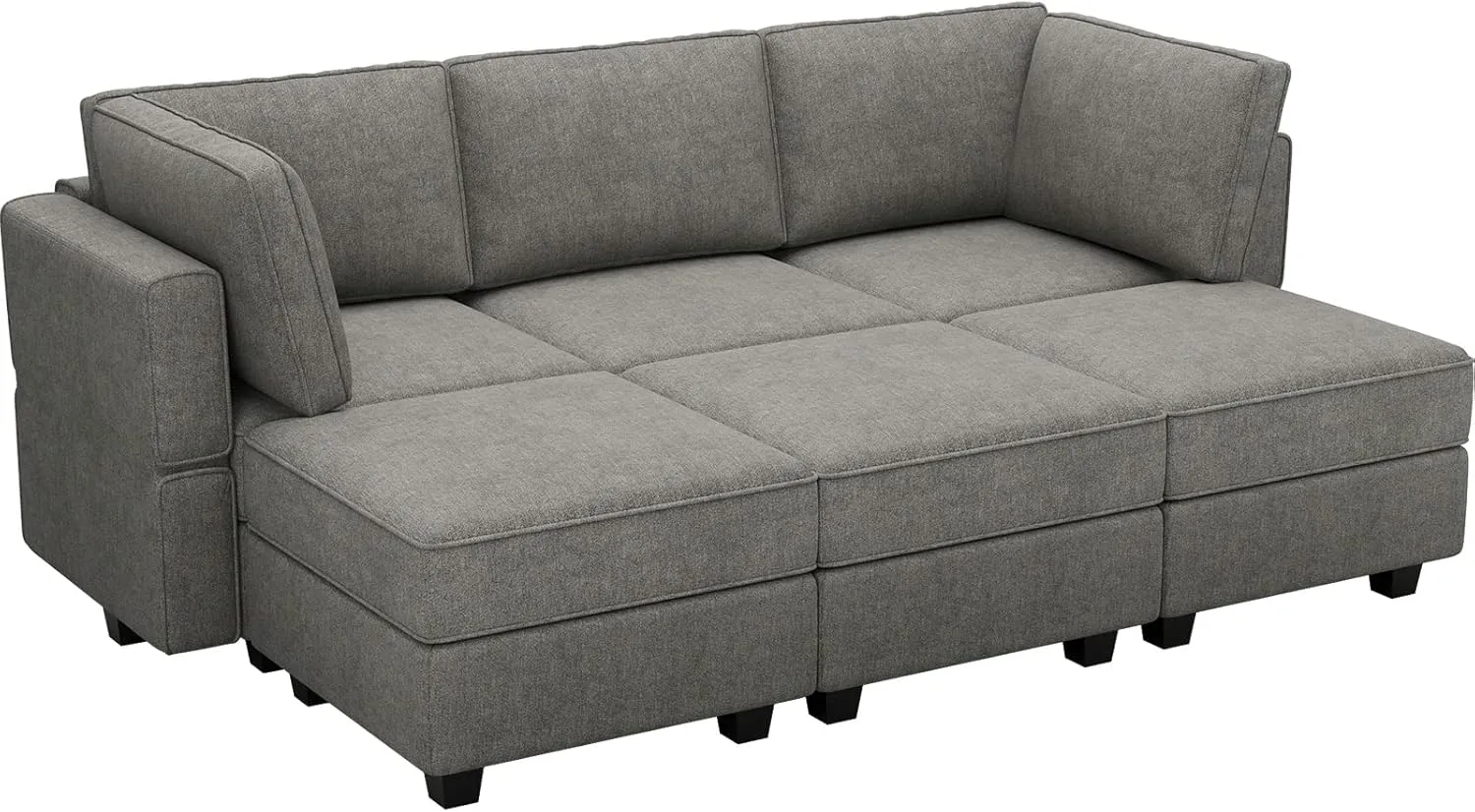 Belffin Modular Sectional Sleeper Sofa Couch Convertible Sectional Sofa Bed Couch. Light Grey