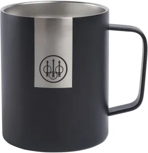 Beretta Durable Versatile Camping Outdoor Stainless Steel Double Insulated 12 Oz Mug with Trident Logo & C-Shaped Handle