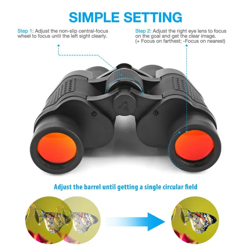 Binoculars for Low Light Night Vision | 60X | 160000m