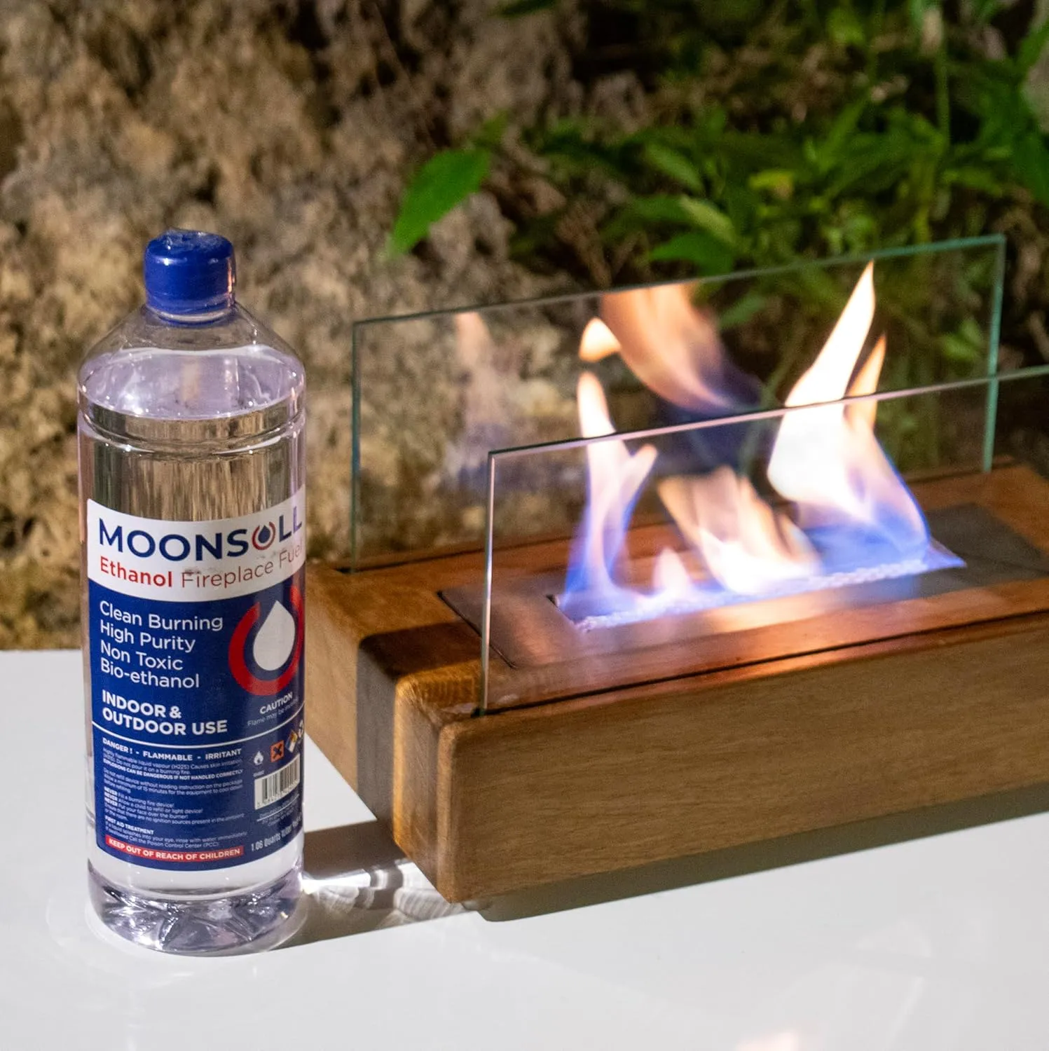 Bioethanol Fuel for Table top Fire Pit (1 Liter), Clean Burning, Ventless, Ethanol Fireplace Fuel, Denatured Alcohol, Bio Alcohol for Fireplaces, Stoves and Burners (1 Pack 1,06 Quart)