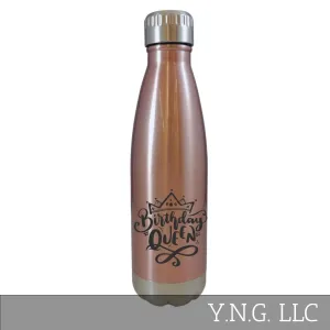 Birthday Queen With Crown Design Rose Gold 17oz Water Bottle LA5123