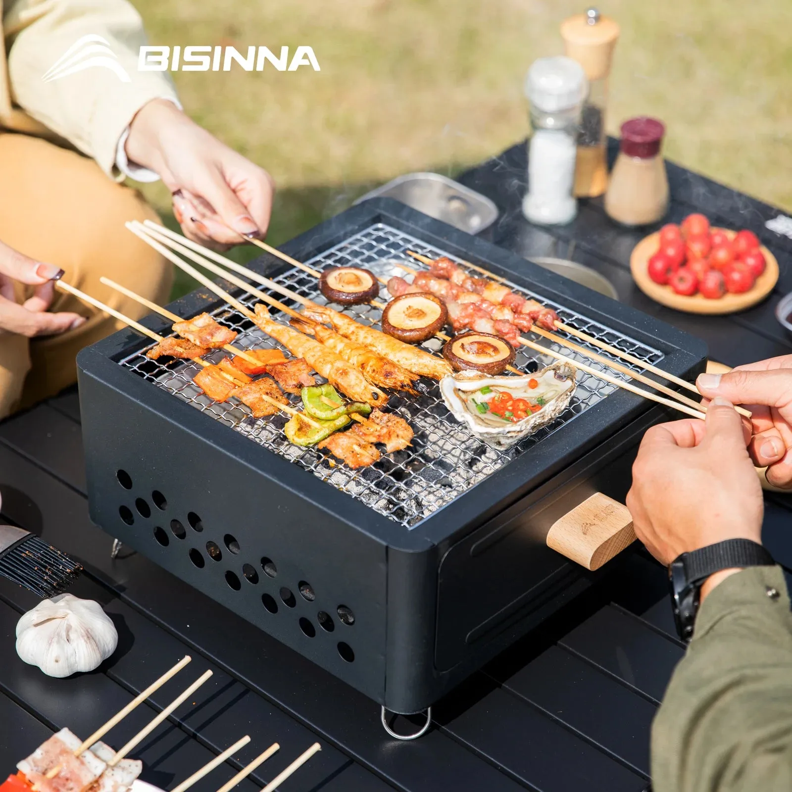 BISINNA Multi-functional Camping Stove BBQ Charcoal Grill Portable Burner Outdoor Camp Picnic