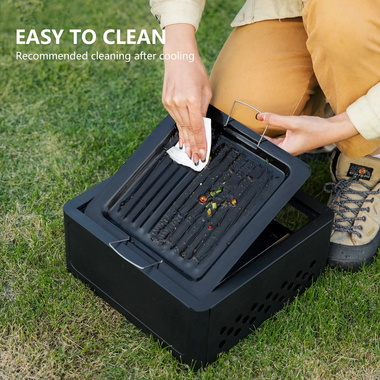 BISINNA Multi-functional Camping Stove BBQ Charcoal Grill Portable Burner Outdoor Camp Picnic